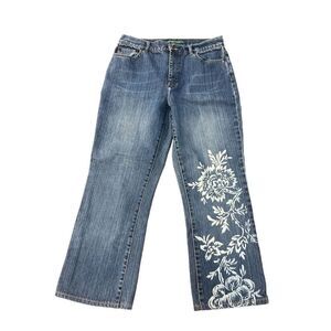 Lauren by Ralph Lauren floral stencil Y2K 90s vintage cropped wideleg side 8